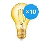 Mehrfachpackung 10x Osram Vintage 1906 LED klassisch E27 A 4W 824 Fadenlampe Gold | Extra Warmweiß - Ersatz für 35W
