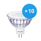 Mehrfachpackung 10x Philips LEDspot LV Wert GU5.3 MR16 5.5W 840 60D (MASTER) | Kaltweiß - Dimmbar - Ersatz für 35W
